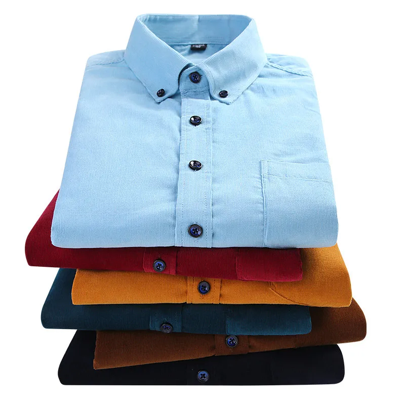 Corduroy Cotton Button-Up Shirt