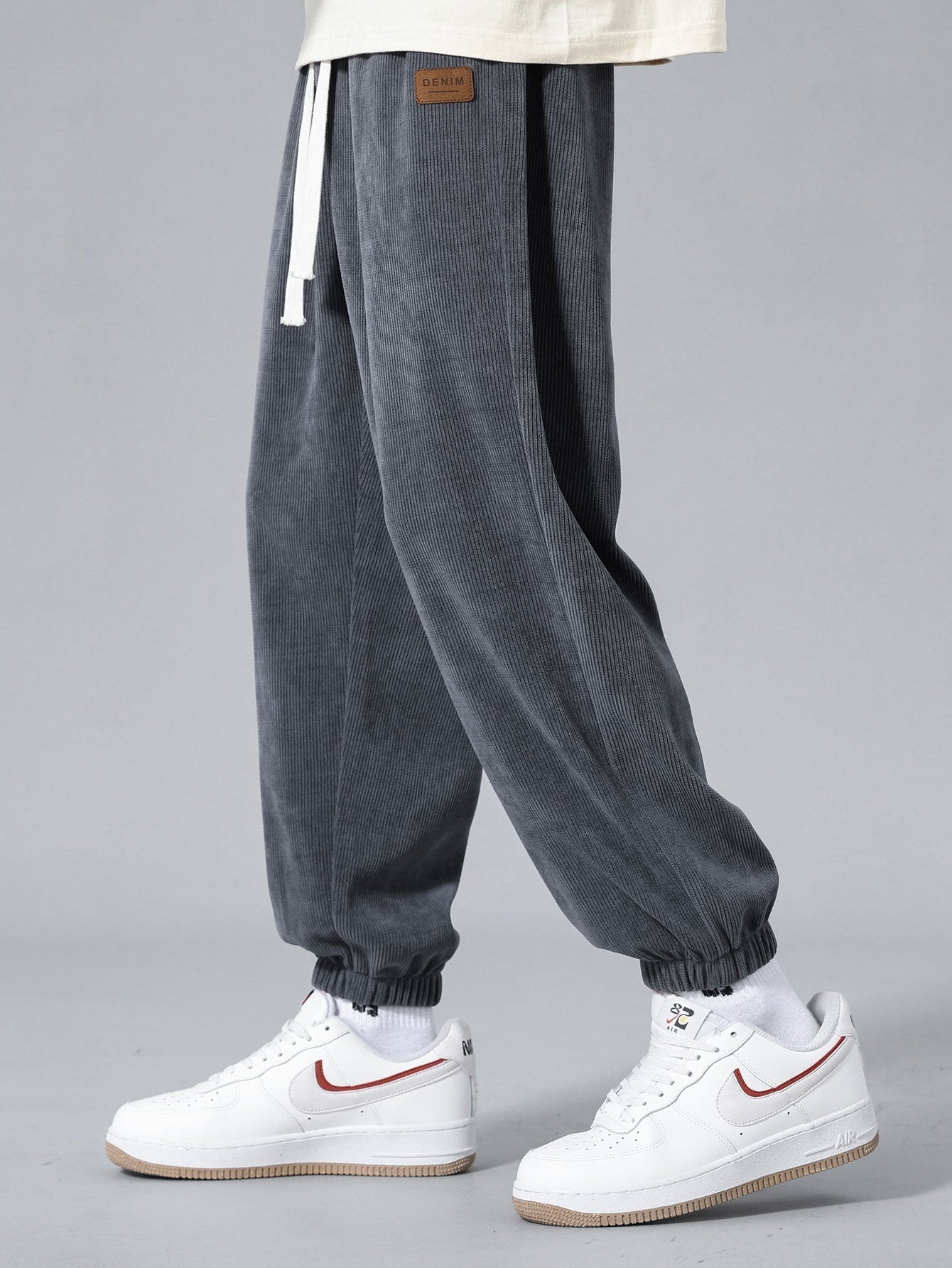 Velvet-Finish Corduroy Joggers