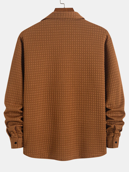 Waffle Weave Button-Up Shirt
