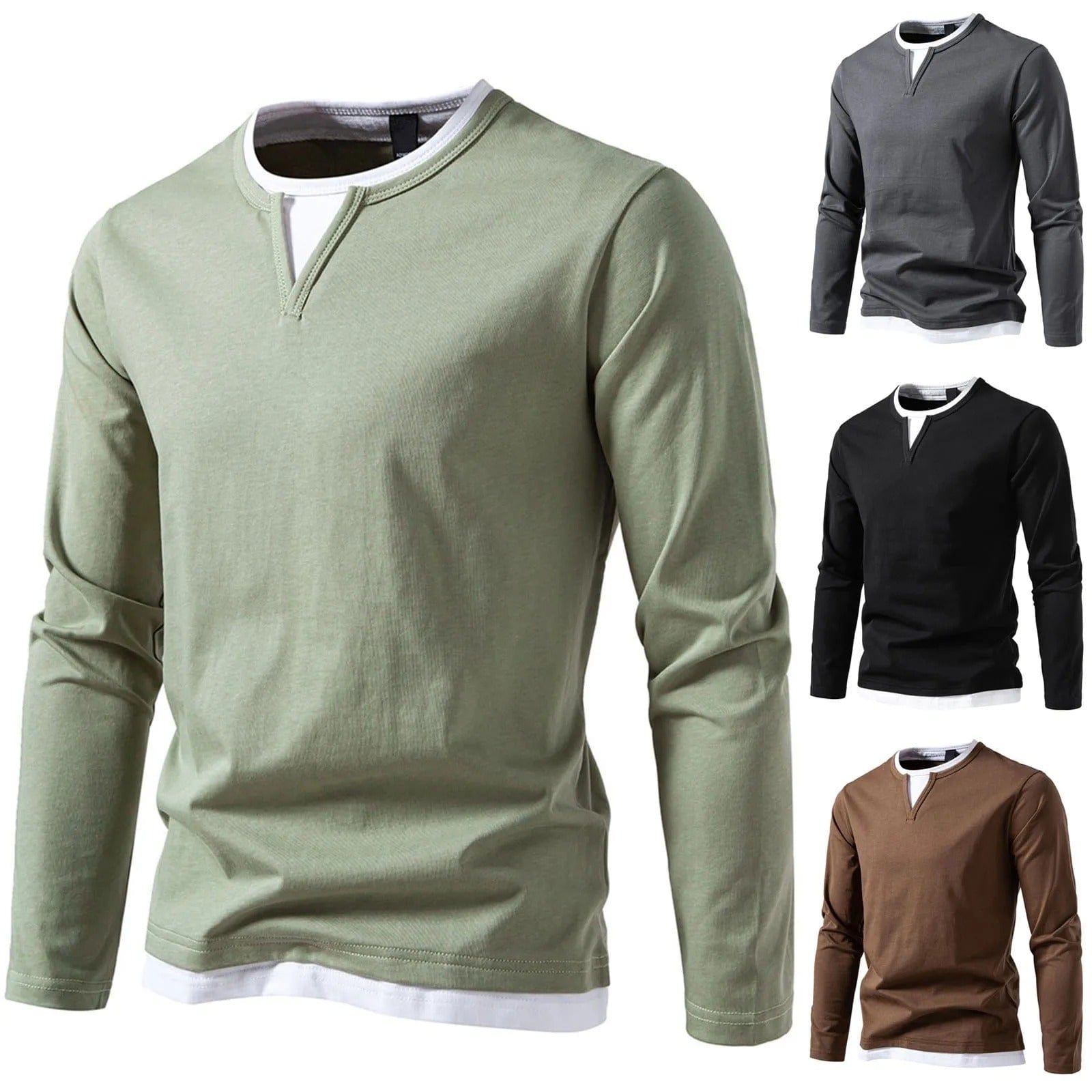 Long Sleeve Henley Tops