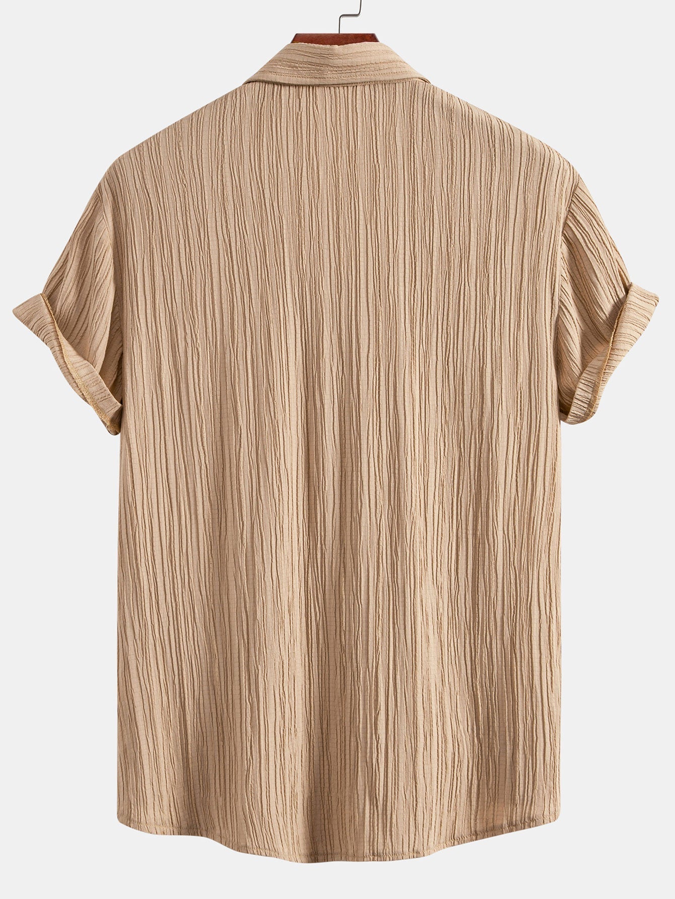 Textured Button-Up Shirt with Wrinkle Finish
