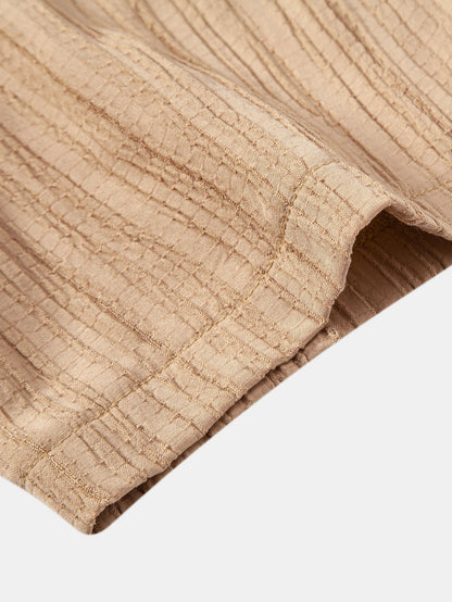 Textured Button-Up Shirt with Wrinkle Finish