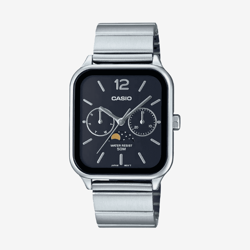 C A S I O Lunar 36 mm Watch - Water Resistant | Stainless Steel