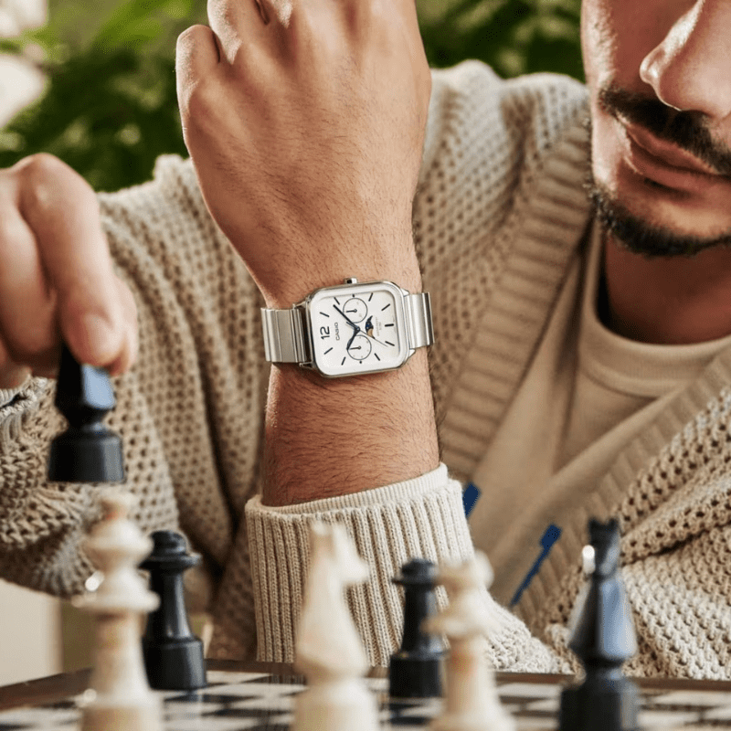 C A S I O Lunar 36 mm Watch - Water Resistant | Stainless Steel