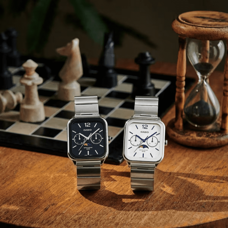 C A S I O Lunar 36 mm Watch - Water Resistant | Stainless Steel