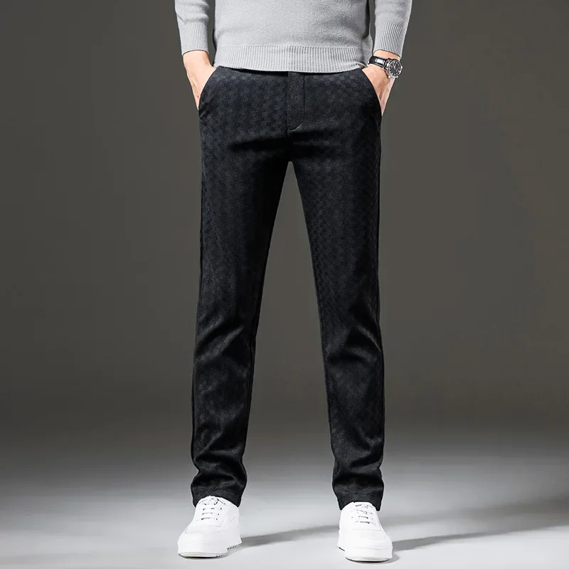 Corduroy Checkered Pants Brown