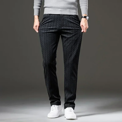 Corduroy Checkered Pants Brown