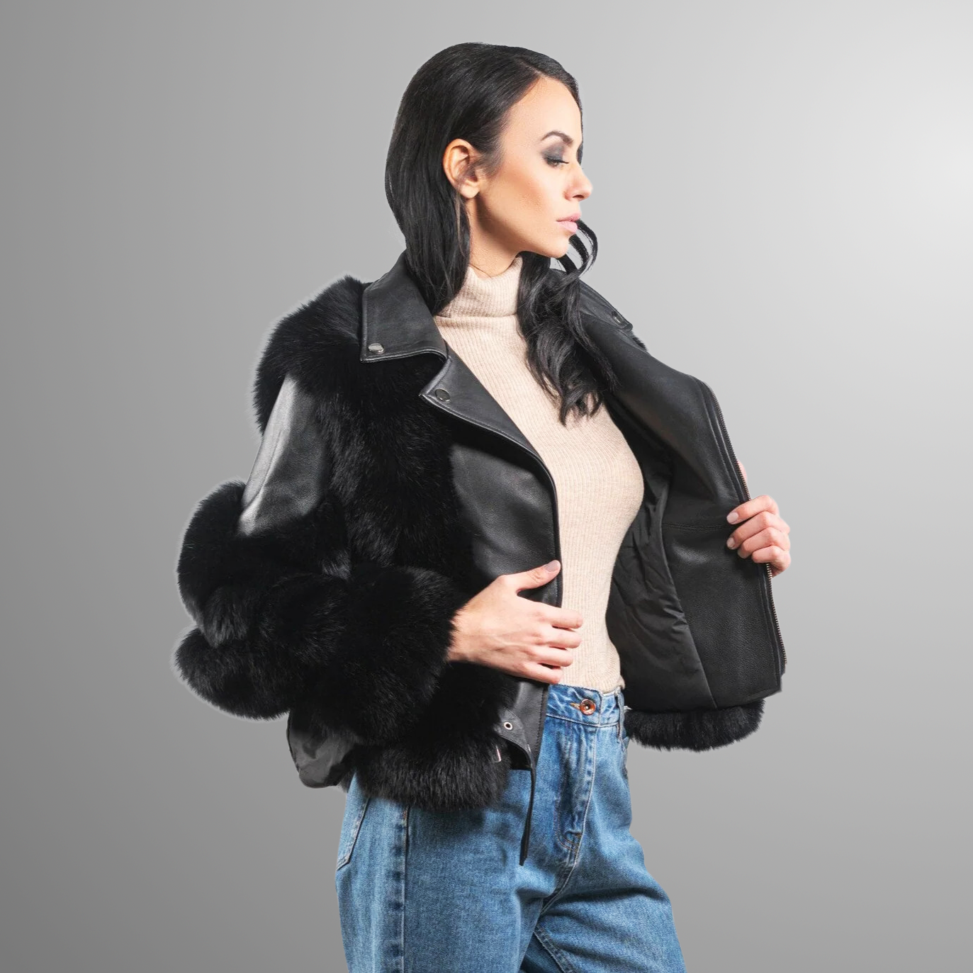 Valentina Fur Leather Women Jacket