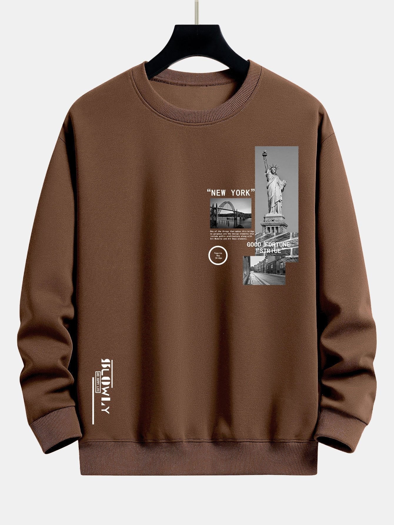 Relaxed Fit Sweatshirt Featuring New York Architecture Design