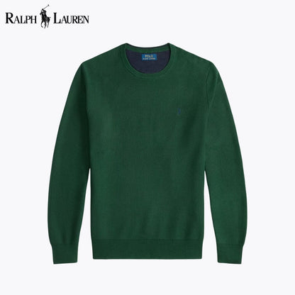 RL Mesh-Knit Cotton Crewneck Sweater